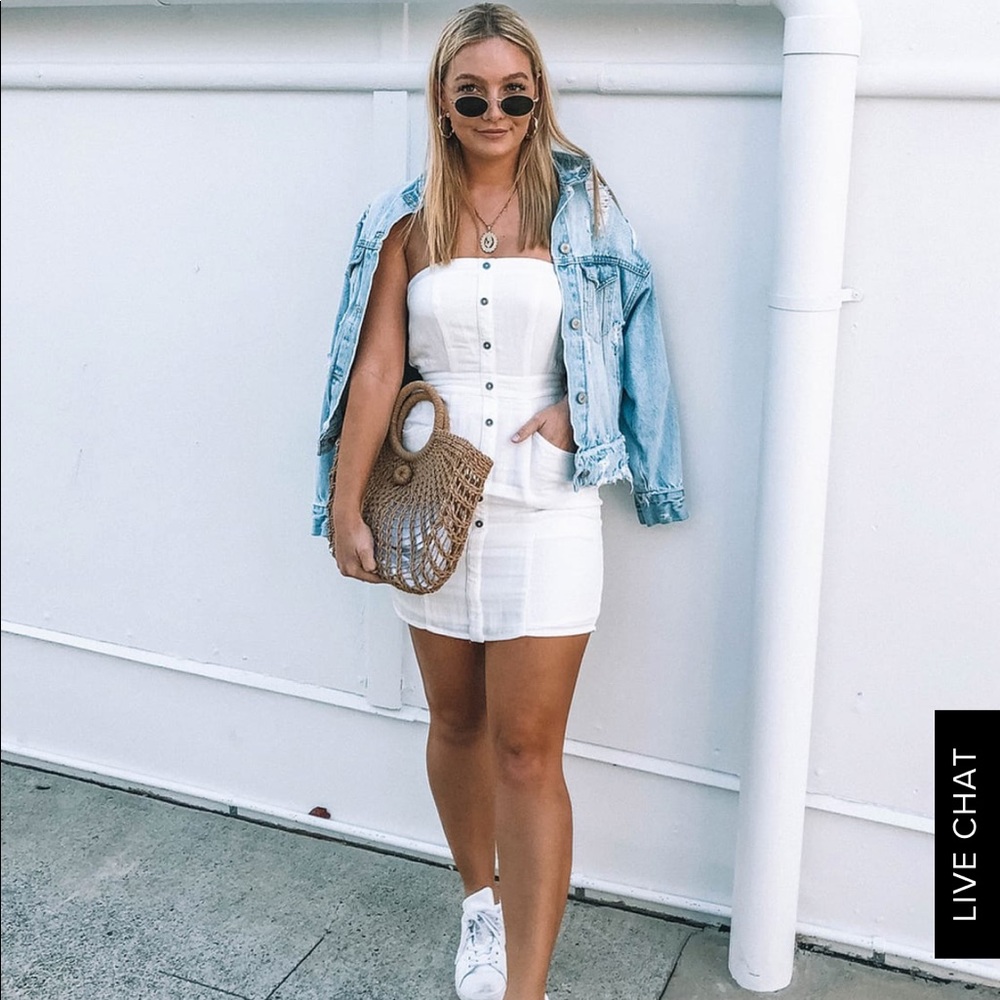 White strapless dress - easy to dress up or down